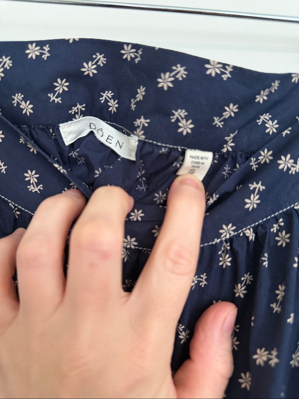Doen Rosanna Skirt Indigo Calico Small S - Picture 4 of 5
